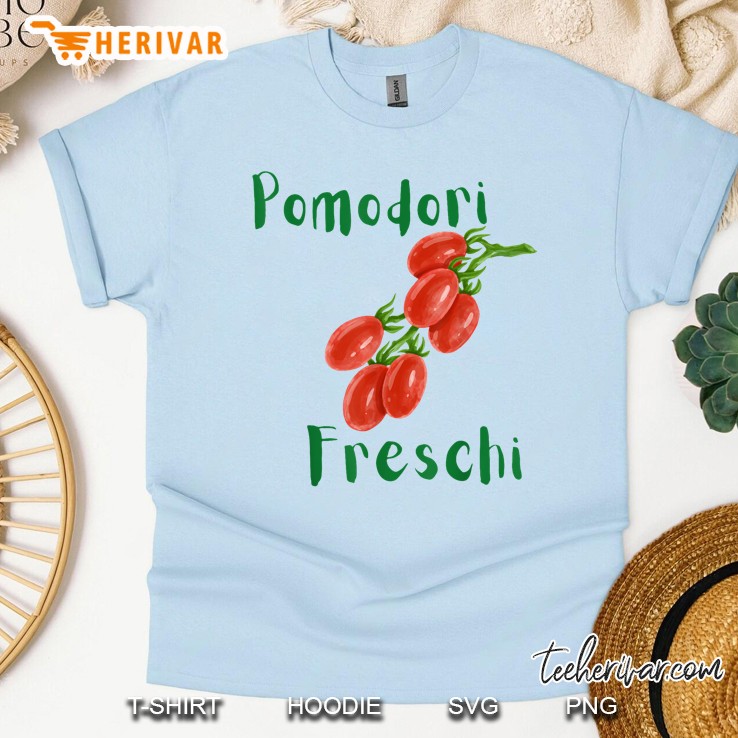 Pomodori Freschi Fresh Tomatoes Italian Summer Light Blue T Shirt