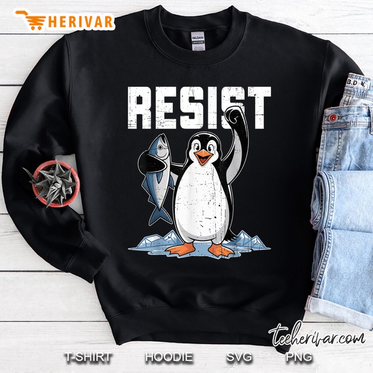 Resist Penguin Activism Graphic Design Sweatshirt