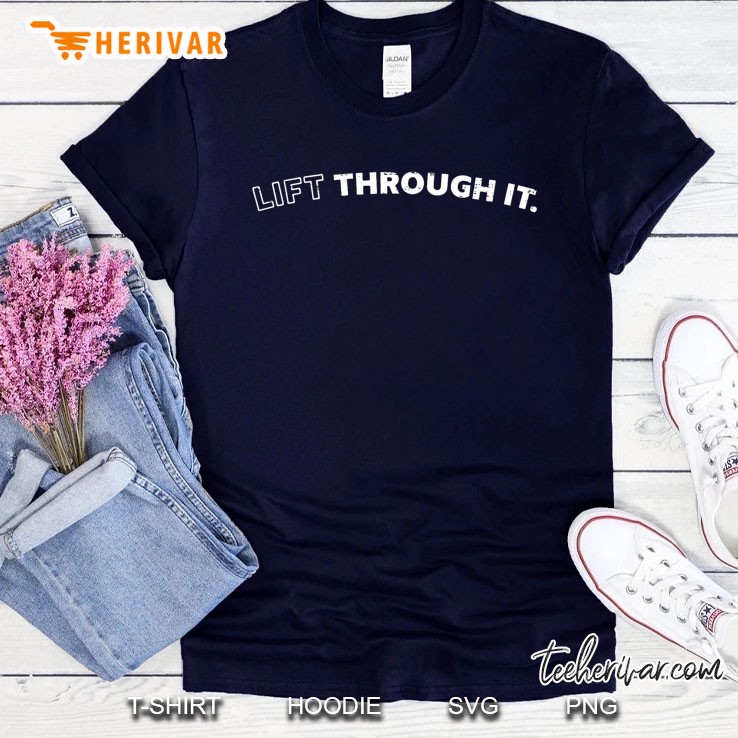 Retro Lift Through It Navy T Shirt