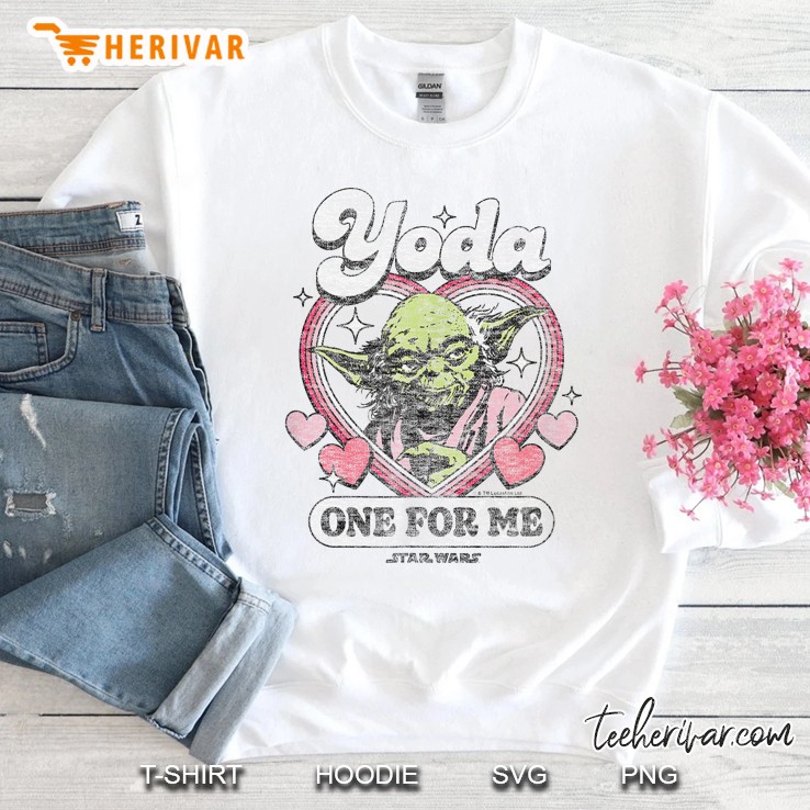 Star Wars Yoda One For Me Funny Valentines Day Pun Sweatshirt