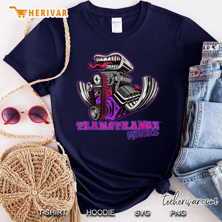 Teamstrange Motors Screamin Motor Design Navy T Shirt