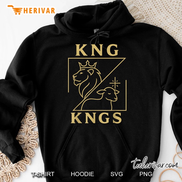 Vintage Retro Jesus Kng Of Kngs Lion Lamb Christian Graphic Hoodie