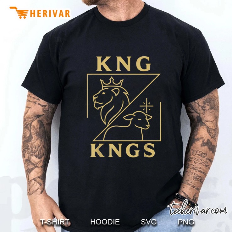 Vintage Retro Jesus Kng Of Kngs Lion Lamb Christian Graphic Men T Shirt