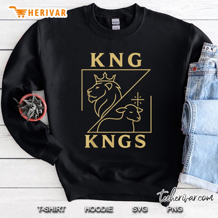 Vintage Retro Jesus Kng Of Kngs Lion Lamb Christian Graphic Sweatshirt