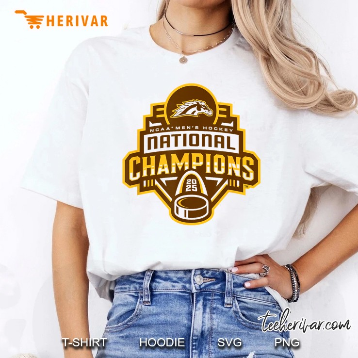 Western Michigan Broncos Mens Hockey National Champs 2025 Women T Shirt