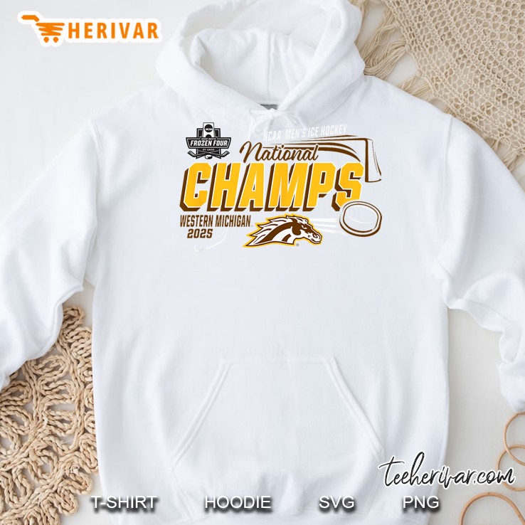 Western Michigan Broncos National Champs 2025 Mens Hockey Hoodie
